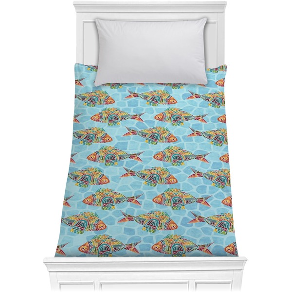 Custom Mosaic Fish Comforter - Twin