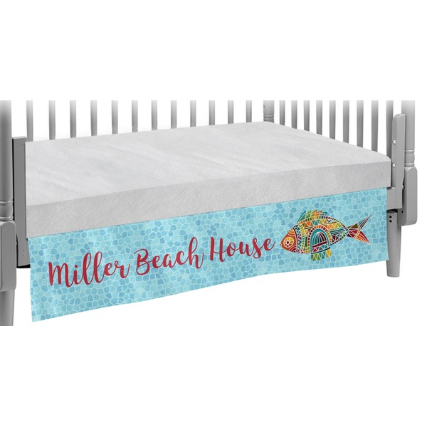 Custom Mosaic Fish Crib Skirt