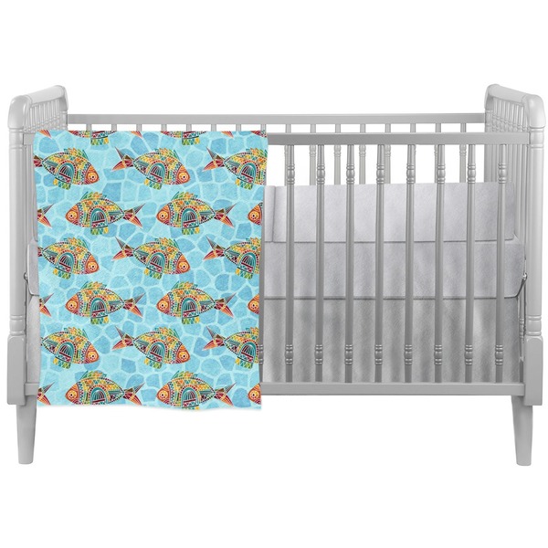 Custom Mosaic Fish Crib Comforter / Quilt