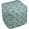 Colorful FIsh Cube Poof Ottoman (Bottom)