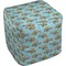 Colorful FIsh Cube Poof Ottoman (Top)