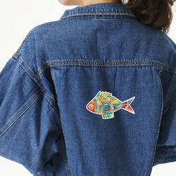 Mosaic Fish Twill Iron On Patch - Custom Shape - X-Large - Set of 4