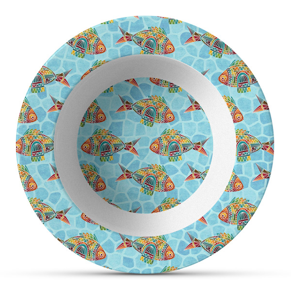 Custom Mosaic Fish Plastic Bowl - Microwave Safe - Composite Polymer