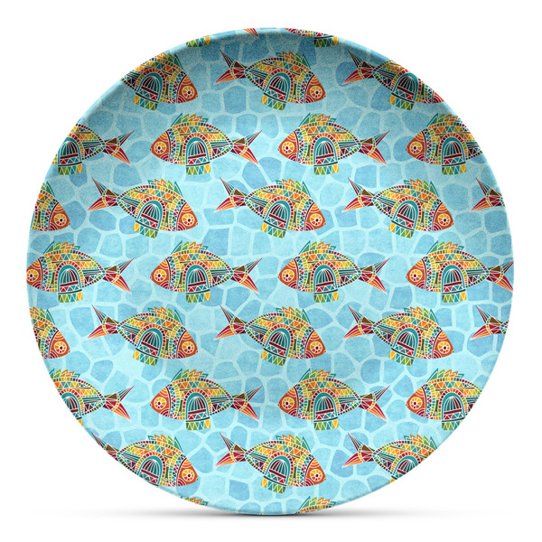 Custom Mosaic Fish Microwave Safe Plastic Plate - Composite Polymer