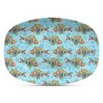 Mosaic Fish Plastic Platter - Microwave & Oven Safe Composite Polymer