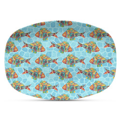 Mosaic Fish Plastic Platter - Microwave & Oven Safe Composite Polymer