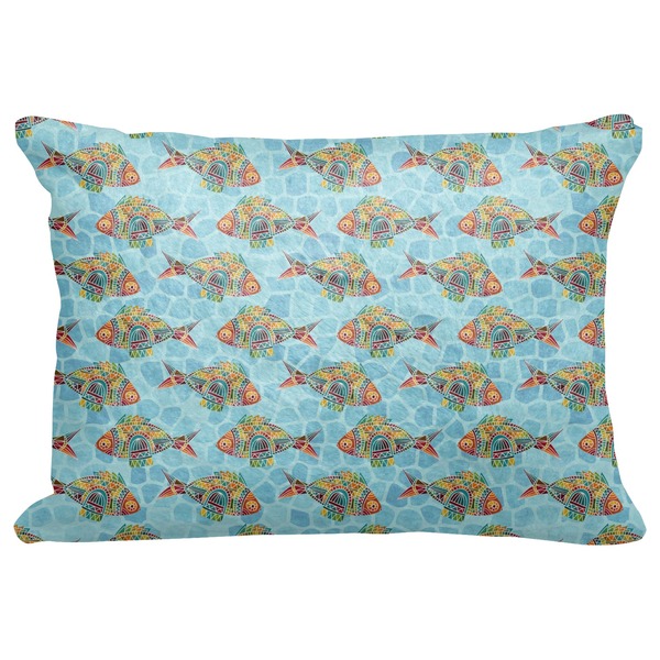 Custom Mosaic Fish Decorative Baby Pillowcase - 16"x12"