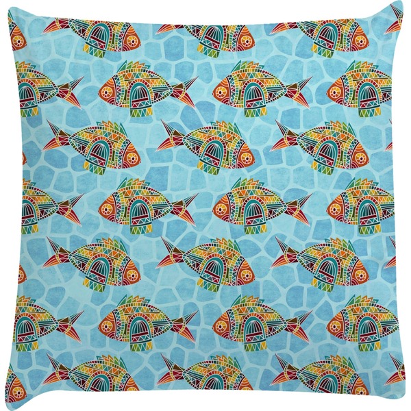 Custom Mosaic Fish Decorative Pillow Case