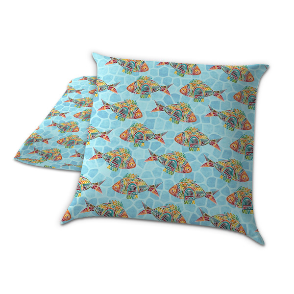 Mosaic Fish Decorative Pillow Case - TWO