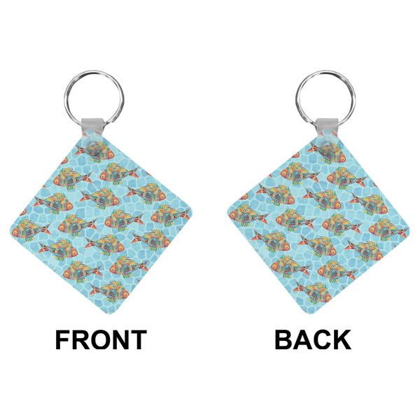 Colorful Fish Diamond Keychain (Front + Back)