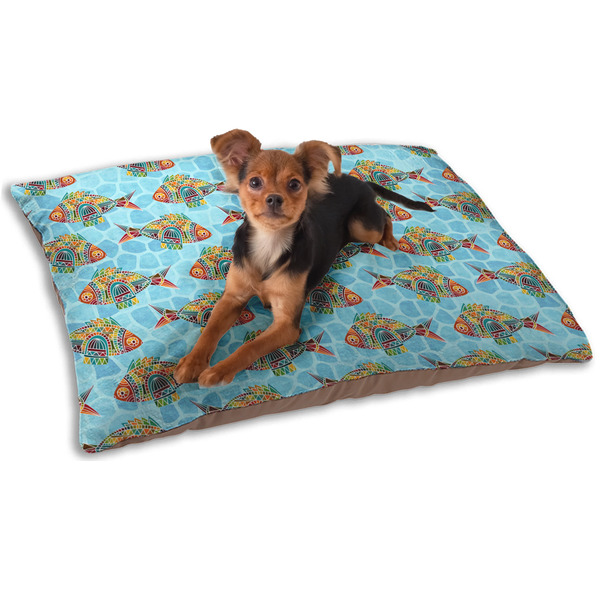 Mosaic Fish Dog Bed - Small LIFESTYLE