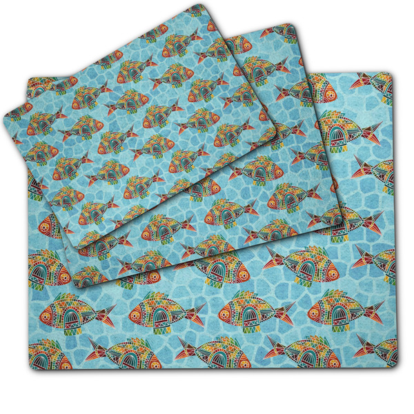 Mosaic Fish Dog Food Mat - MAIN (sm, med, lrg)