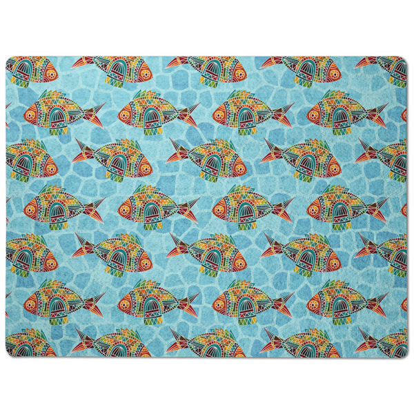 Mosaic Fish Dog Food Mat - Medium without bowls
