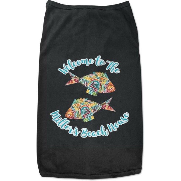 Custom Mosaic Fish Black Pet Shirt - XL