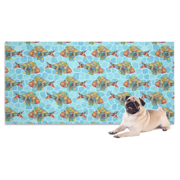 Custom Mosaic Fish Dog Towel