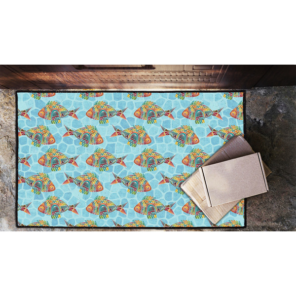 Mosaic Fish Door Mat - LIFESTYLE (Lrg)