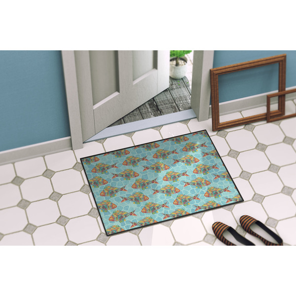Mosaic Fish Door Mat Lifestyle