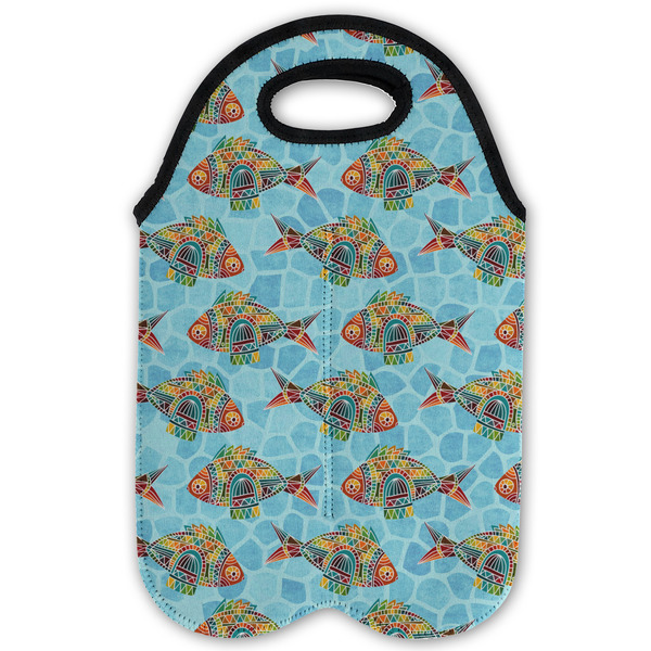Mosaic Fish Double Wine Tote - Flat (new)