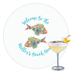 Mosaic Fish Printed Drink Topper - 3.5"