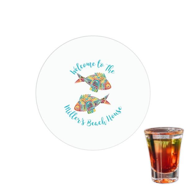 Custom Mosaic Fish Printed Drink Topper - 1.5"