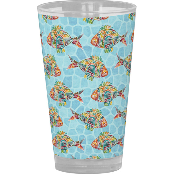 Custom Mosaic Fish Pint Glass - Full Color