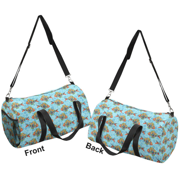 Mosaic Fish Duffle bag large front and back sides