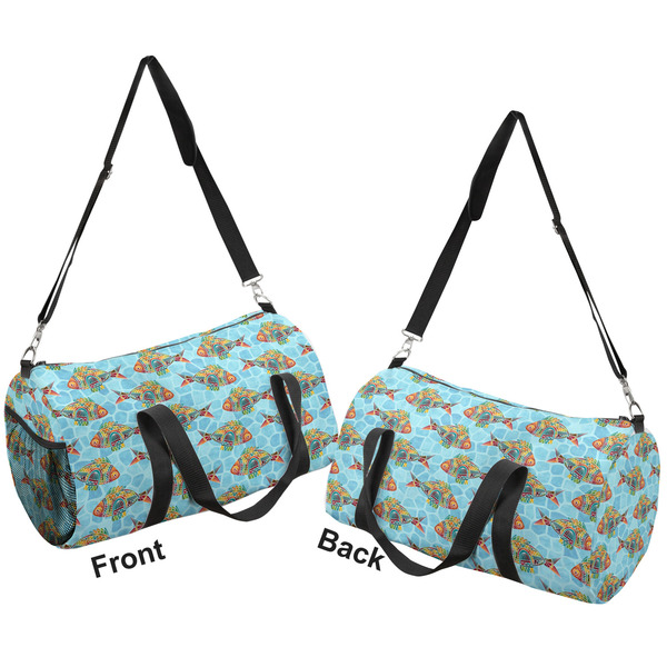 Mosaic Fish Duffle bag small front and back sides