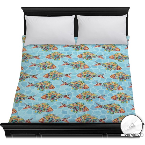Custom Mosaic Fish Duvet Cover - Full / Queen