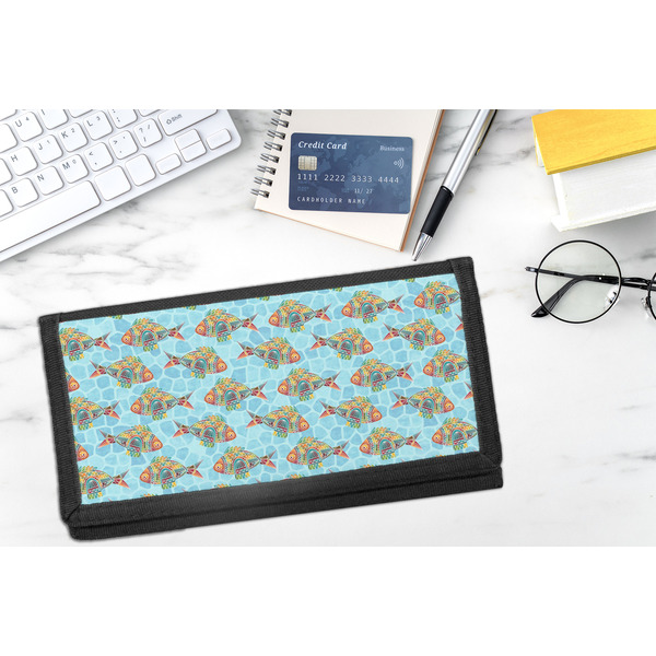 Mosaic Fish DyeTrans Checkbook Cover - LIFESTYLE