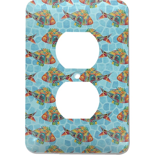 Custom Mosaic Fish Electric Outlet Plate