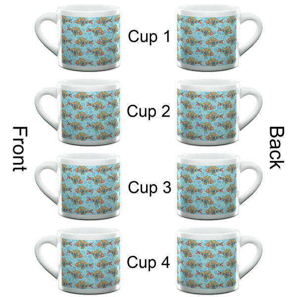Mosaic Fish Espresso Cup - 6oz (Double Shot Set of 4) APPROVAL