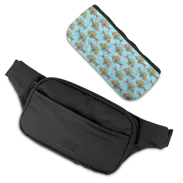 Mosaic Fish Fanny Packs - FLAT (flap off)