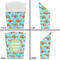 Mosaic Fish French Fry Favor Box - Front & Back View