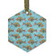Mosaic Fish Frosted Glass Ornament - Hexagon