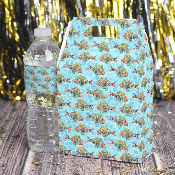 Mosaic Fish Gable Favor Box - In Context