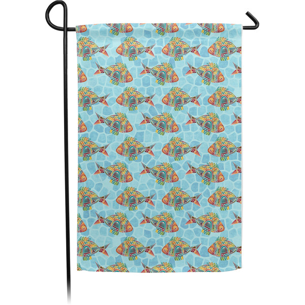 Custom Mosaic Fish Small Garden Flag - Single Sided
