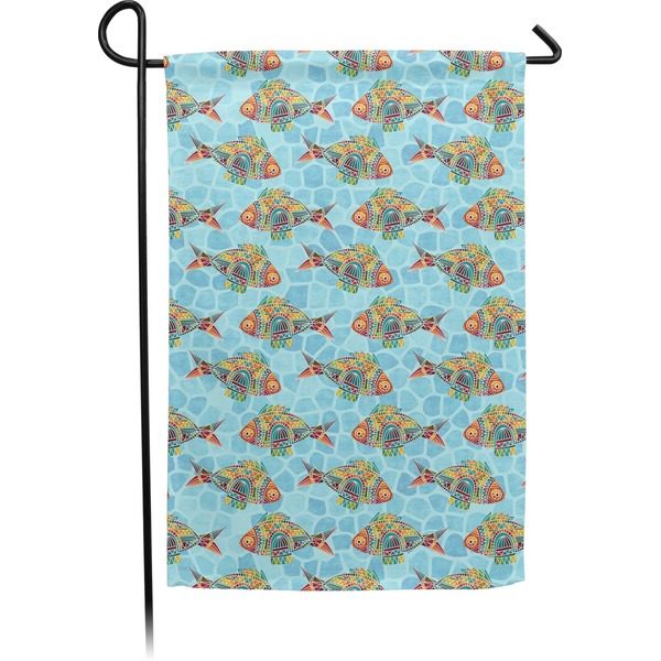 Custom Mosaic Fish Small Garden Flag - Double Sided