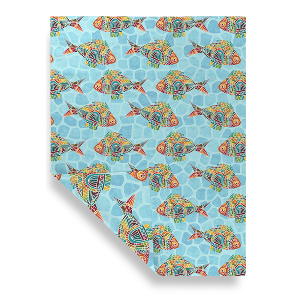Mosaic Fish Garden Flags - Large - Double Sided - FRONT FOLDED