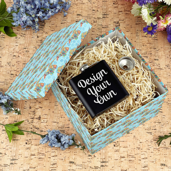 Mosaic Fish Gift Boxes with Lid - Canvas Wrapped - Large - In Context