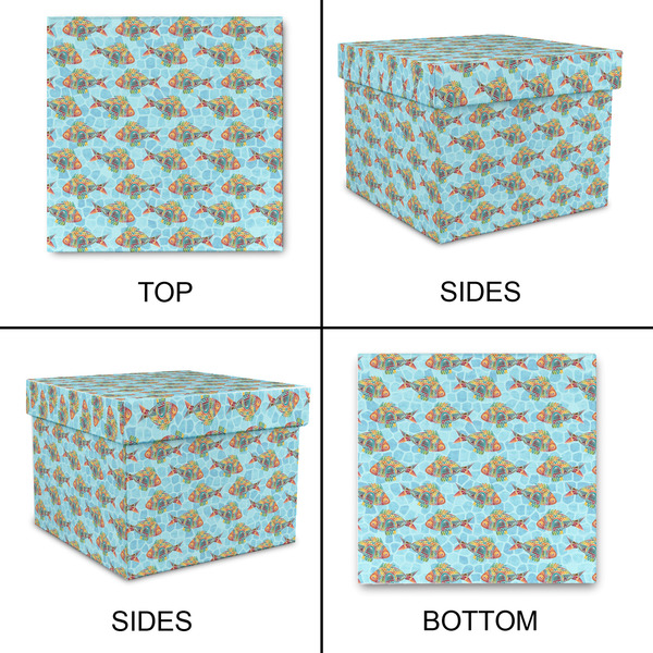 Mosaic Fish Gift Boxes with Lid - Canvas Wrapped - X-Large - Approval