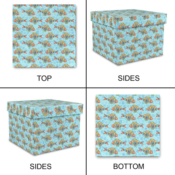 Mosaic Fish Gift Boxes with Lid - Canvas Wrapped - XX-Large - Approval