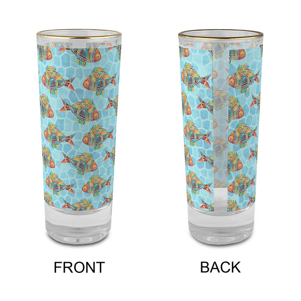 Mosaic Fish Glass Shot Glass - 2 oz - Single - APPROVAL