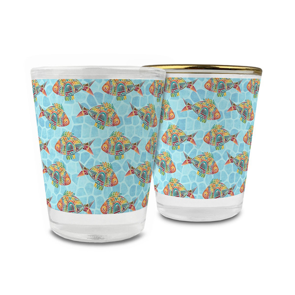 Custom Mosaic Fish Glass Shot Glass - 1.5 oz