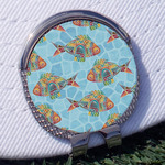 Mosaic Fish Golf Ball Marker - Hat Clip