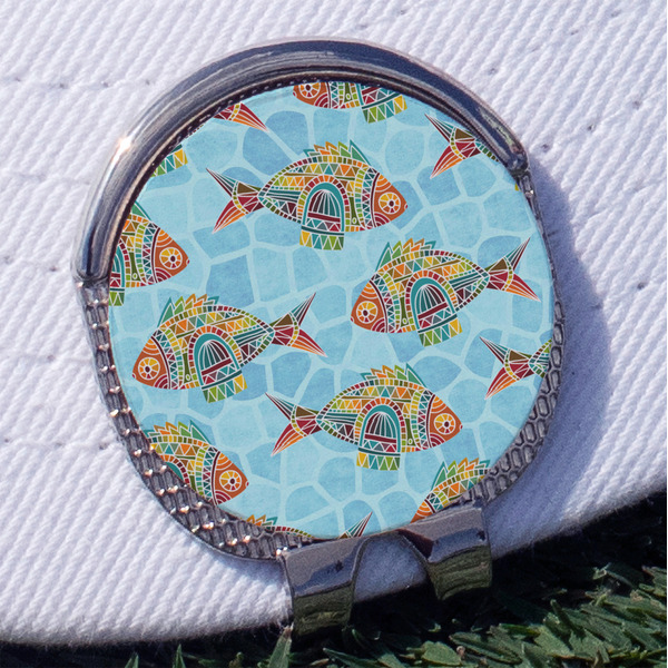Custom Mosaic Fish Golf Ball Marker - Hat Clip