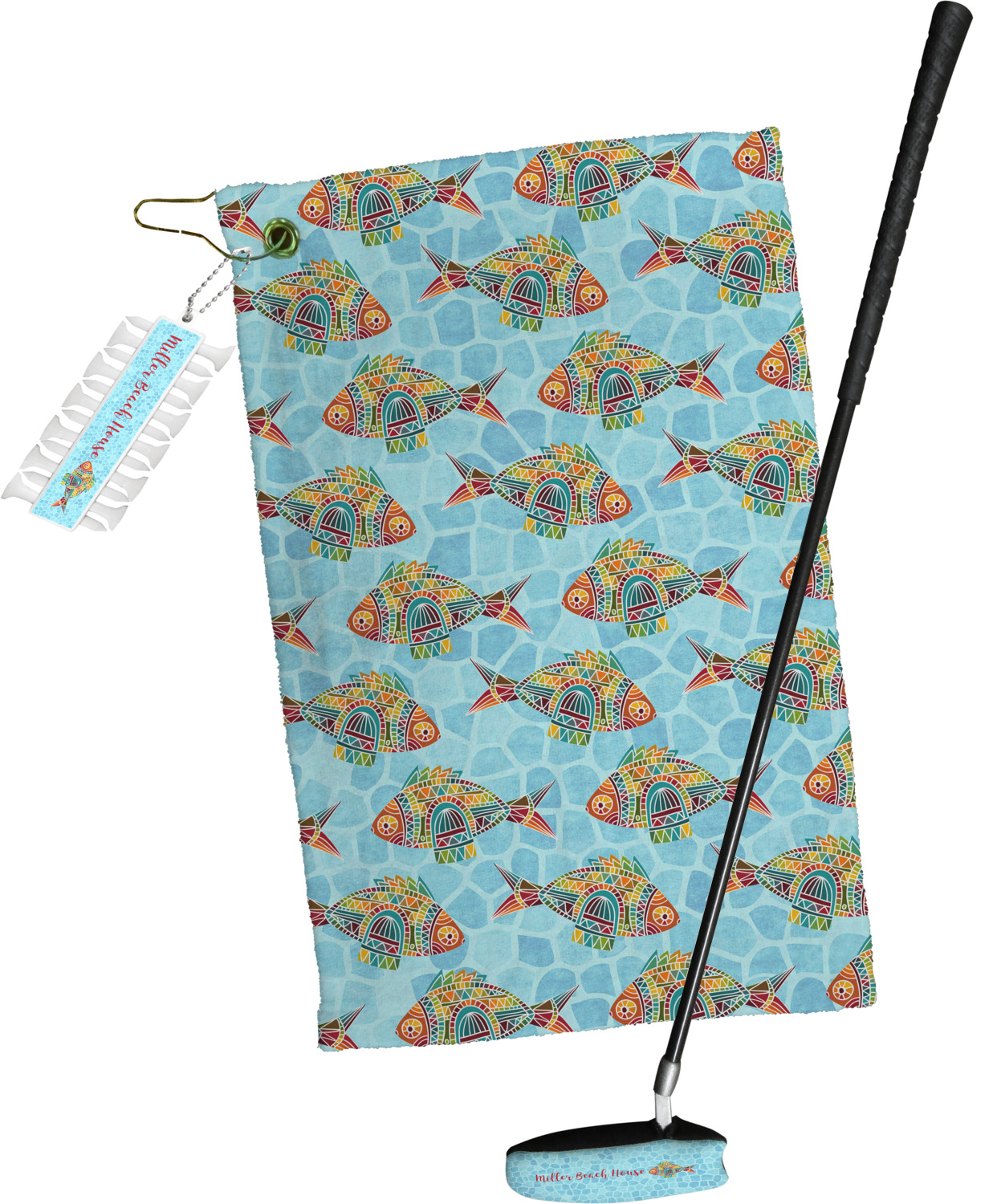 Mosaic Fish Golf Tees & Ball Markers Set YouCustomizeIt