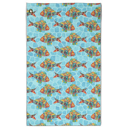Mosaic Fish Golf Towel - Poly-Cotton Blend - Large