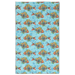 Mosaic Fish Golf Towel - Poly-Cotton Blend