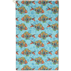 Mosaic Fish Golf Towel - Poly-Cotton Blend - Small