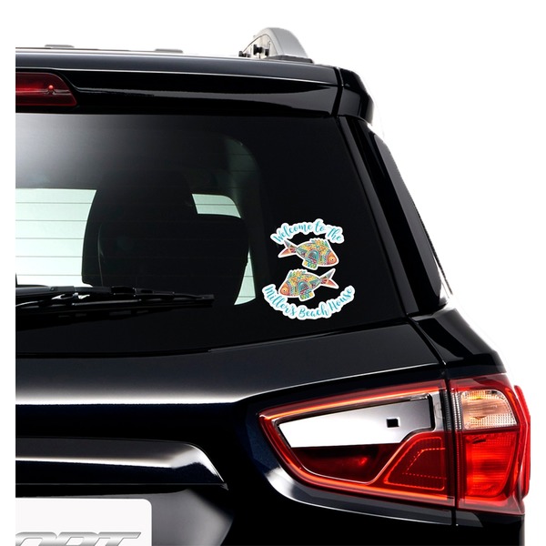 Colorful Fish Graphic Car Decal (On Car Window)